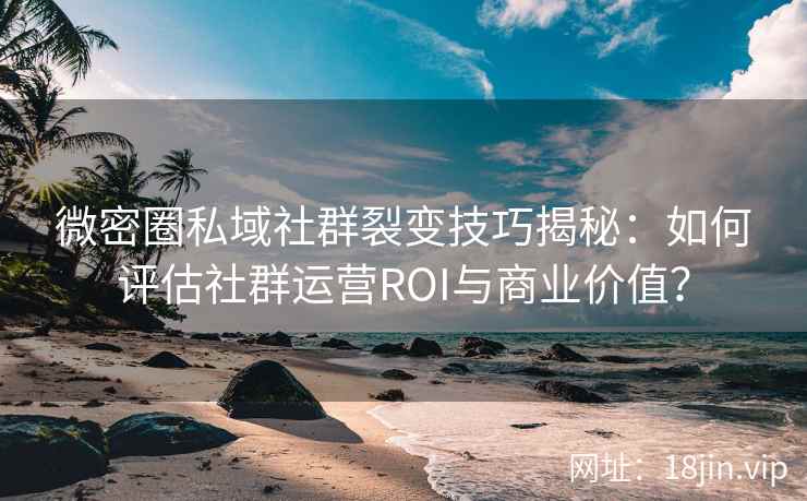 微密圈私域社群裂变技巧揭秘：如何评估社群运营ROI与商业价值？